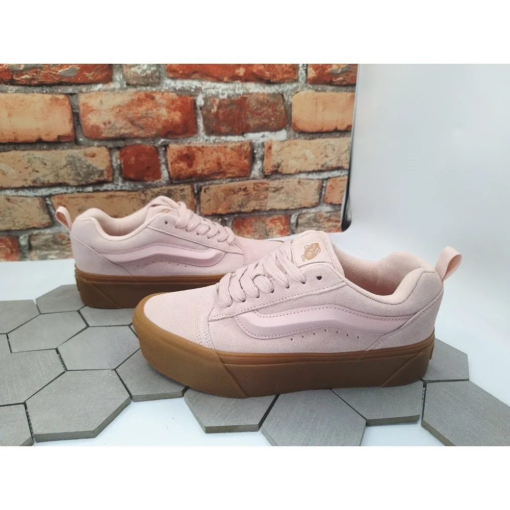 New Vans Knu Stack Rose Gum Sneakers Women Sz 5.5 / Youth GS 4.0 Platform Lift